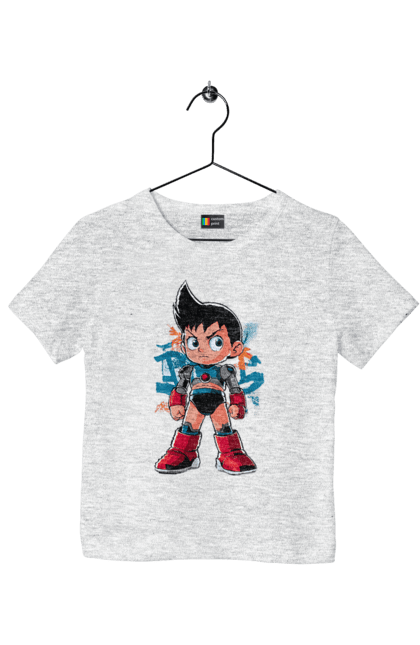 Футболка дитяча з принтом "AstroBoy". Astro boy, андроїд, аніме, манга, могутній атом, пригоди, робот, серіал, фантастика. 2070702