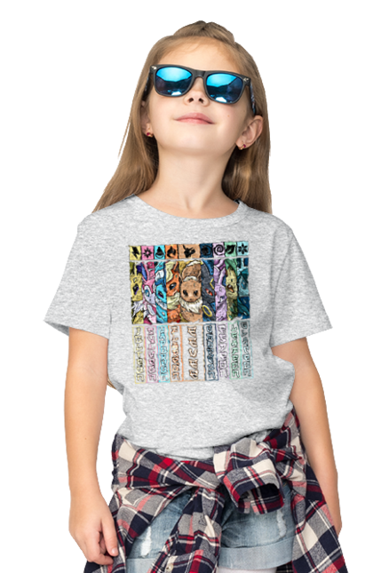 Children's t-shirt with prints Pokemon Eeveelutions. Eevee, eeveelutions, nintendo, pokemon, pokemon go, umbreon. 2070702