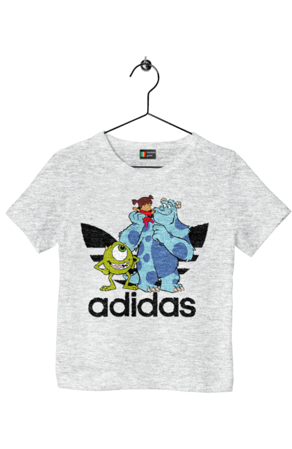 Футболка дитяча з принтом "Adidas Корпорація монстрів". Adidas, monsters inc, pixar, адідас, корпорація монстрів, мультфільм. 2070702