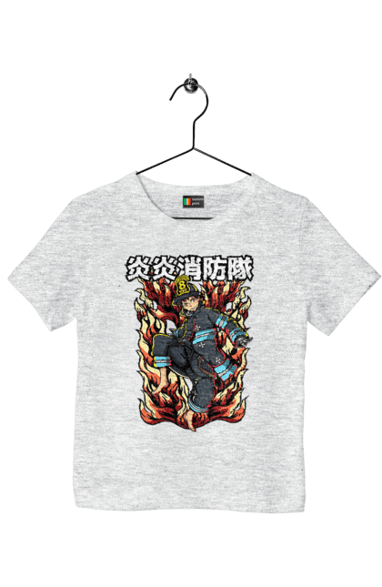 Children's t-shirt with prints Fire Force Shinra Kusakabe. Anime, fire force, manga, shinra, shinra kusakabe. 2070702