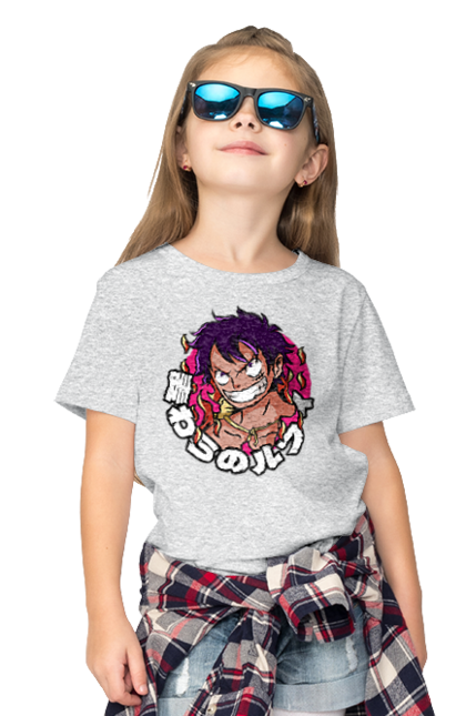 Children's t-shirt with prints One Piece Luffy. Anime, luffy, manga, monkey de luffy, one piece, pirates. 2070702