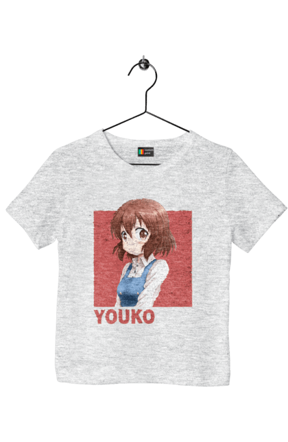 Children's t-shirt with prints Kiniro Mosaic Yoko Inokuma. Anime, gold mosaic, kiniro mosaic, kinmoza, manga, yoko, yoko inokuma. 2070702