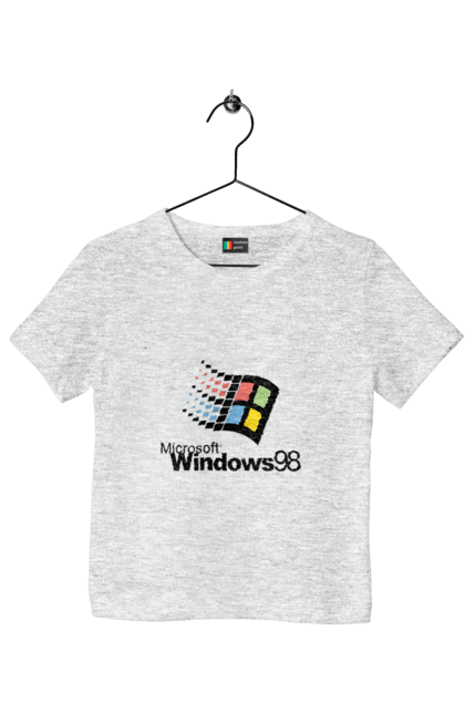 Футболка дитяча з принтом "Windows98". Angular, c, css, html, it, javascript, jquery, php, python, react, svelt, vue, айтишник, айті, гумор, код, кодувати, прогер, програміст, програмісти, ти ж, ти ж програміст, тиж програміст. 2070702