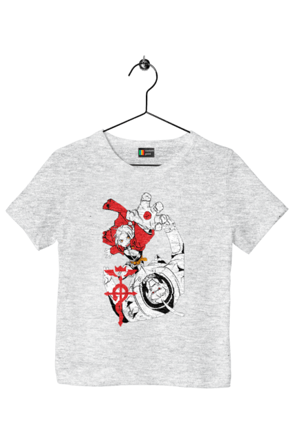 Children's t-shirt with prints Fullmetal Alchemist. Adventures, alphonse elric, anime, edward elric, fullmetal alchemist, light novel, manga, steampunk. 2070702