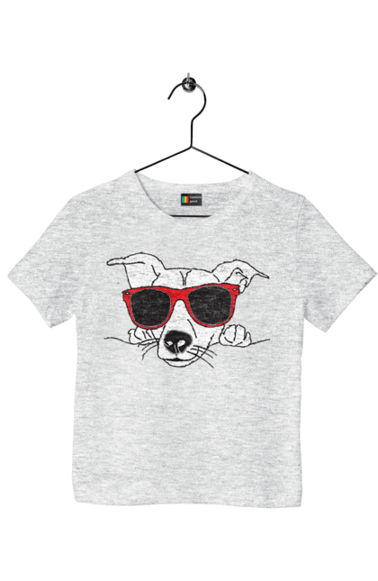 Футболка дитяча з принтом "Собака Визирає". Визирати, окуляри, собака. 2070702