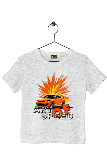 Children's t-shirt with prints The art of speed. Auto, car, driver, motorist, speed. 2070702