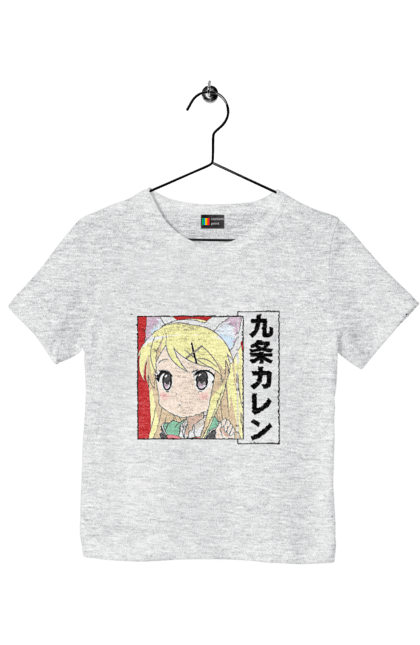 Children's t-shirt with prints Kiniro Mosaic Karen Kujo. Anime, gold mosaic, karen, karen kujo, kiniro mosaic, kinmoza, manga. 2070702