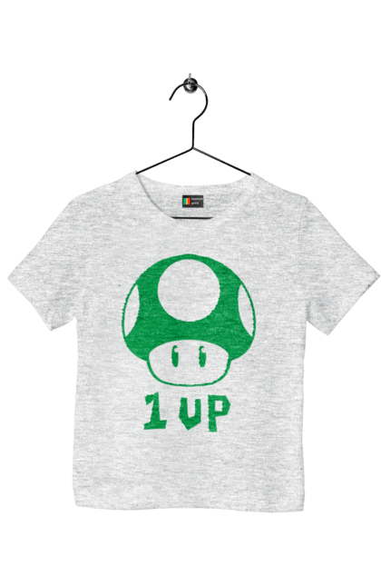 Children's t-shirt with prints 1UP Mario. Character, game, mario, mario bros, nintendo. 2070702