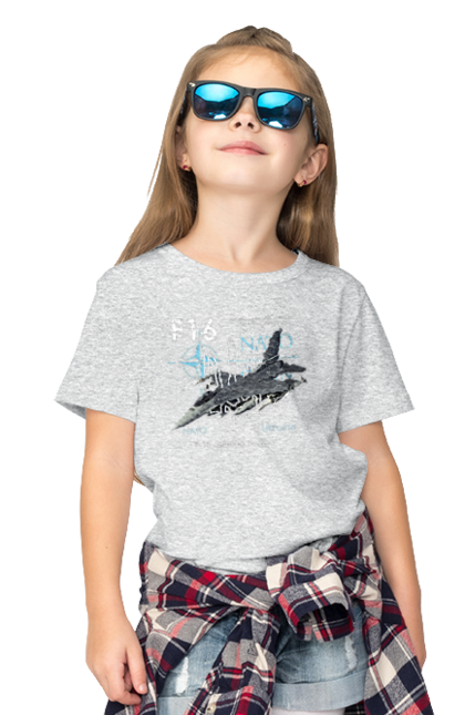 Children's t-shirt with prints F16. F16, howitzer, nasams, suzanne, zaluzhny, zuzana. 2070702