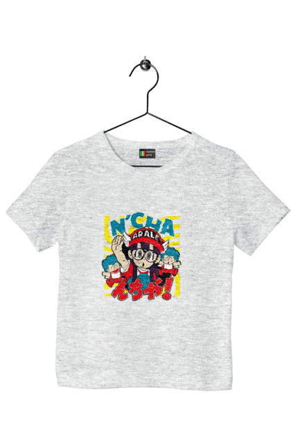 Футболка детская с принтом Dr. Slump Аралэ Норимаки. Anime, arale norimaki, dr. slump, manga, аниме, аралэ норимаки, доктор сламп, манга. 2070702