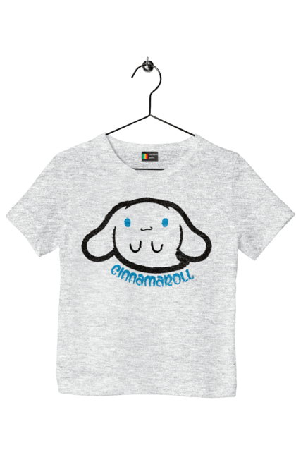 Футболка детская с принтом Хелло Китти Синамонролл. Cinnamaroll, ghost, halloween, hello kitty, бренд, персонаж, привидение, синамонролл, хелло китти, хэллоуин. 2070702