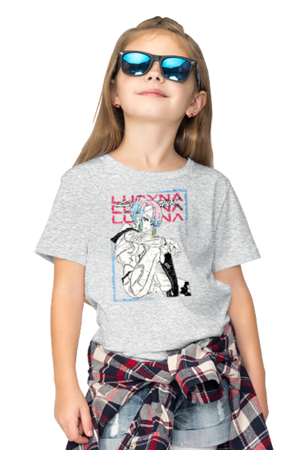 Children's t-shirt with prints Cyberpunk: Edgerunners Lucy. Anime, cd project, cyberpunk, edgerunners, game, lucy, netflix, video game. 2070702