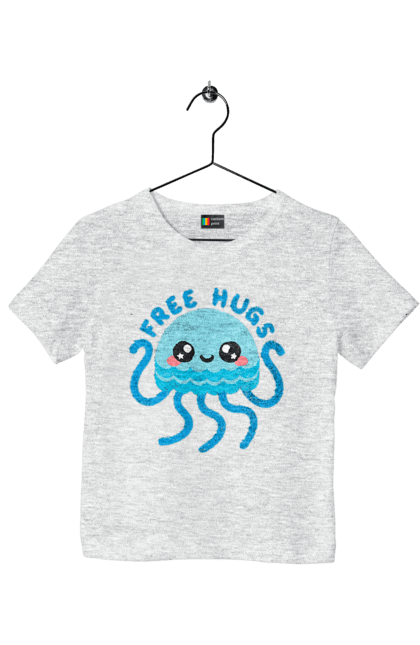 Children's t-shirt with prints Octopus hugs. Children, for children, free hugs, hugs, octopus. 2070702