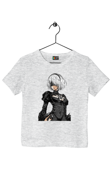 Children's t-shirt with prints Nier: Automata 2B. Character, executioner, game, nier: automata, platinum games, video game, yorha. 2070702