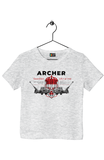 Children's t-shirt with prints Archer. Archer, bayraktar, caesar, himars, javelin, nlaw, patriot, weapons, zaluzhny. 2070702