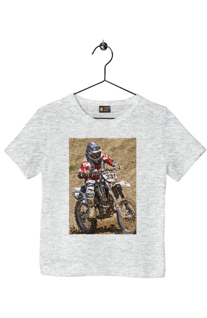 Футболка дитяча з принтом "МОТОГОНЩИК". Мото, мотогонщик, мотоцикл, спорт, спортсмен. 2070702