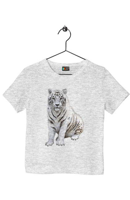 Футболка дитяча з принтом "Тигр". Білий, тварини, тигр. CustomPrint.market