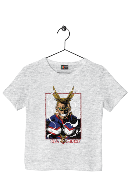 Футболка дитяча з принтом "Моя академія героїв Всемогутній". All might, my hero academia, yagi toshinori, академія юей, аніме, всемогутній, манга, моя геройська академія, один за всіх, тошинорі ягі. 2070702