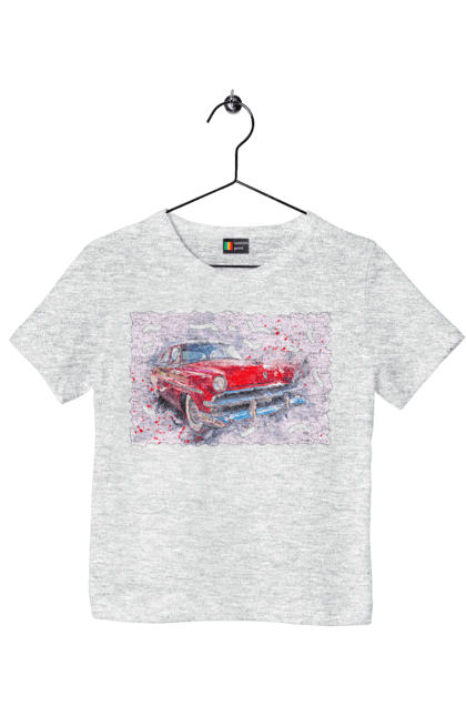 Children's t-shirt with prints Car gas. Car, car gas, gas, road, victory, wheel. 2070702