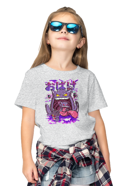 Children's t-shirt with prints Pokemon Gengar. Anime, fushigibana, games, gengar, nintendo, pokemon, pokemon go. 2070702
