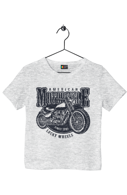 Футболка дитяча з принтом "Крутий vintage мотоцикл". Америка, вінтаж, вінтажний, гарний, мотоцикл, мотоцикли, ретро, стильно, стильовий, чоловічий. 2070702
