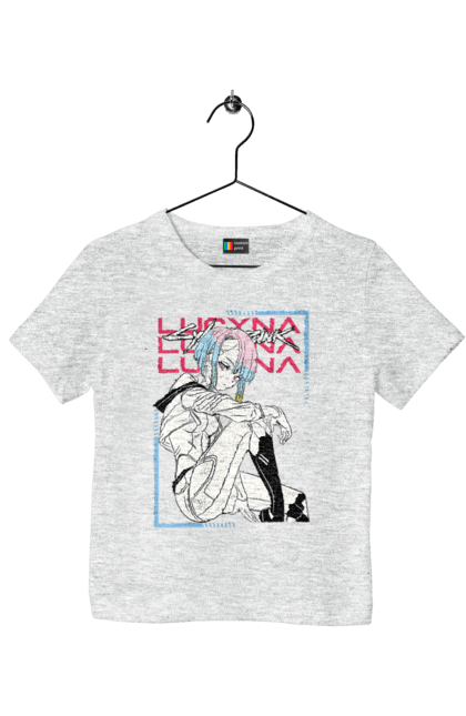 Children's t-shirt with prints Cyberpunk: Edgerunners Lucy. Anime, cd project, cyberpunk, edgerunners, game, lucy, netflix, video game. 2070702