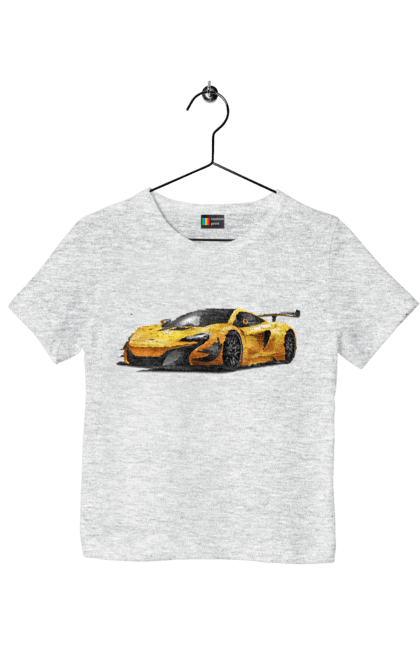 Футболка дитяча з принтом "Спорткар". Автомобіль, жовтий автомобіль, жовтий спорткар, спорт, спорткар. 2070702