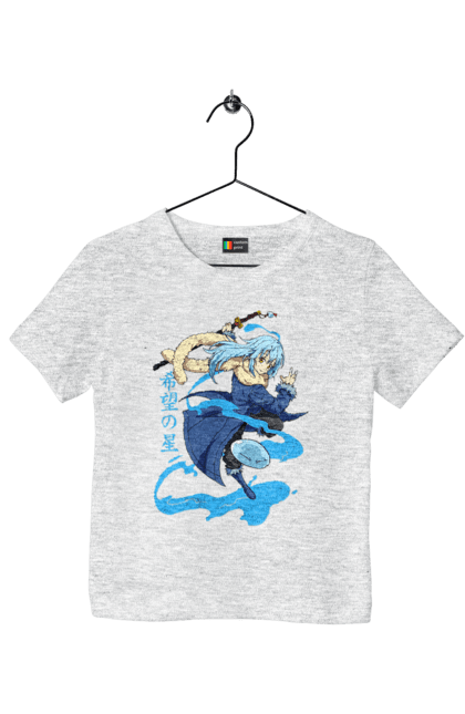 Children's t-shirt with prints Regarding Reincarnated to Slime. Anime, manga, reincarnated to slim, reincarnated to slime, rimuru, rimuru tempest, short story, slime. 2070702