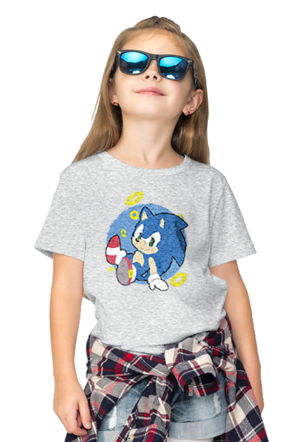 Футболка дитяча з принтом "Сонік". Sega, гра, сонік. PrintMarket - інтернет-магазин одягу та аксесуарів з принтами плюс конструктор принтів - створи свій унікальний дизайн
