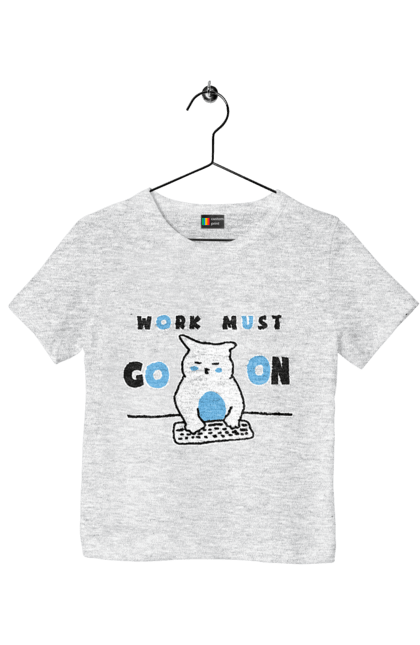 Футболка дитяча з принтом "Робота не вовк". Айті, кіт, коти, котики, робота. 2070702