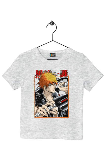 Футболка дитяча з принтом "Бліч Куросакі Ічіґо". Anime, bleach, ichigo kurosaki, manga, аніме, бліч, ічіго, куросакі ічіґо, манга. 2070702