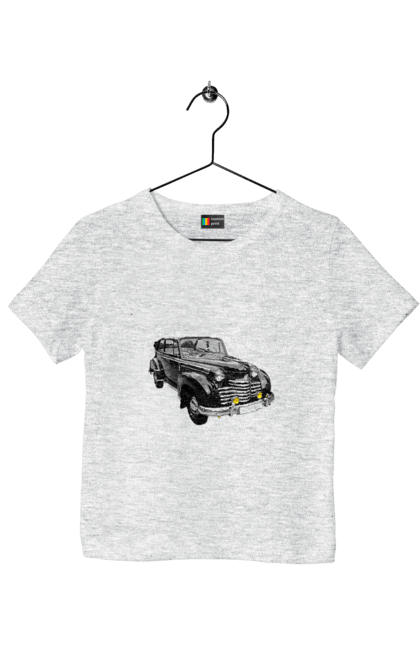 Футболка дитяча з принтом "Авто.5". Авто, професійне фото, ретро авто, фото, чорний колір. 2070702