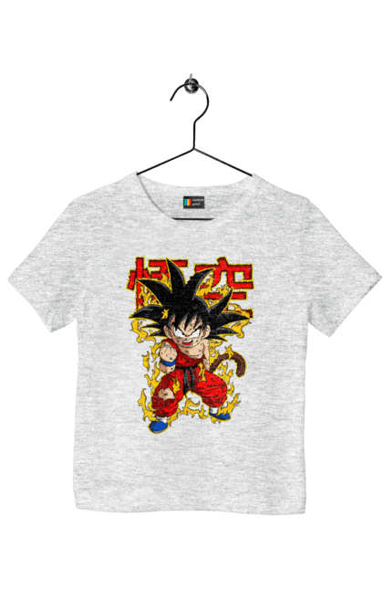 Футболка детская с принтом Жемчуг дракона Сон Гоку. Anime, dragon ball, manga, son goku, tv series, аниме, гоку, жемчуг дракона, манга, сон гоку. 2070702