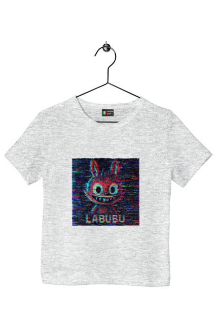 Футболка дитяча з принтом "Лабубу". Crt, rgb, глітч, кіберпанк, лабубу, пікселі, ретро, спотворення, цифрове мистецтво, шум. 2070702