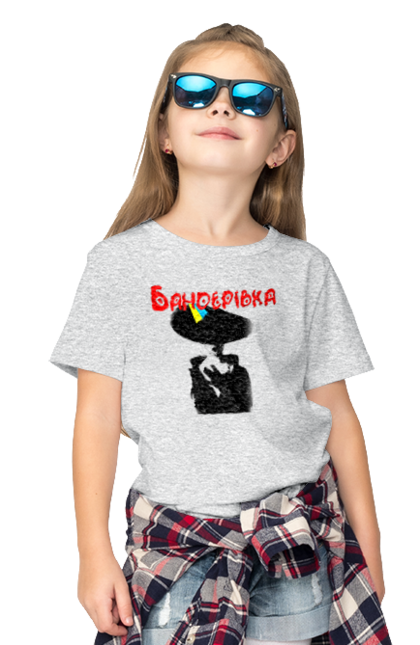 Children's t-shirt with prints Banderivka. Air force, all, bandera, banderivka, glory to ukraine, no war, orcs, plane, ukraine, ukrainian, war. 2070702