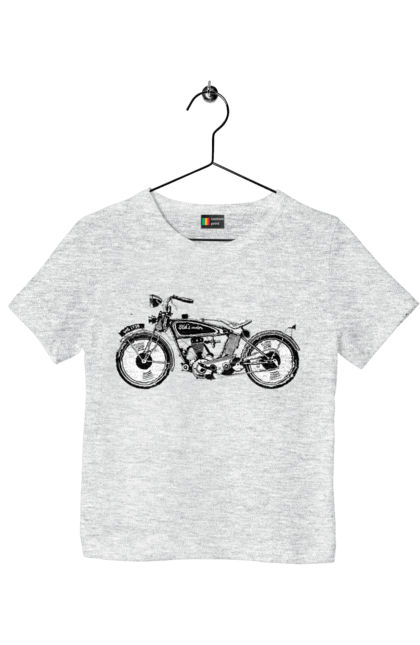 Футболка дитяча з принтом "Мотоцикл Ретро". Мото, мотоцикл, ретро. 2070702