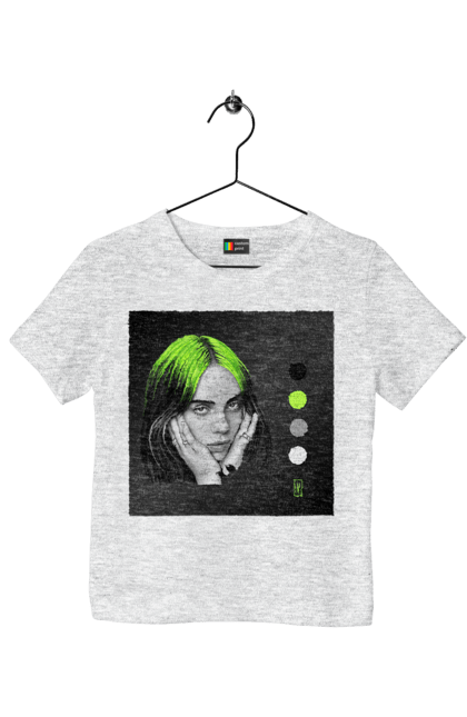 Футболка дитяча з принтом "Біллі Ейліш". Біллі, біллі ейліш, ейліш. 2070702