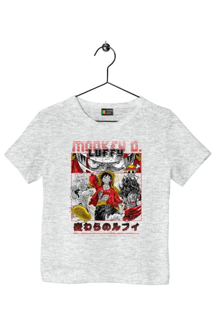 Children's t-shirt with prints One Piece Luffy. Anime, luffy, manga, monkey de luffy, one piece, pirates. 2070702