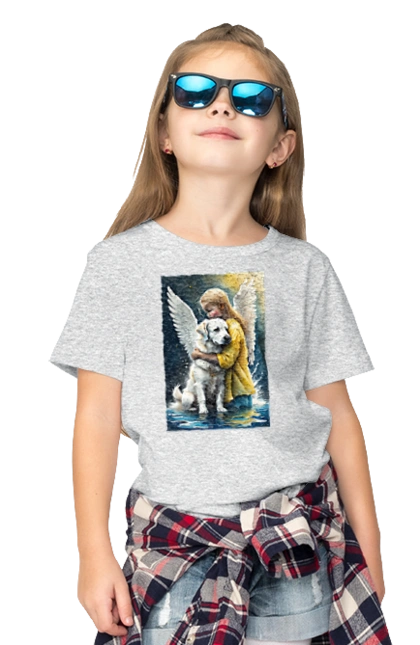 Девочка и собака ангел [память погибшим животным]