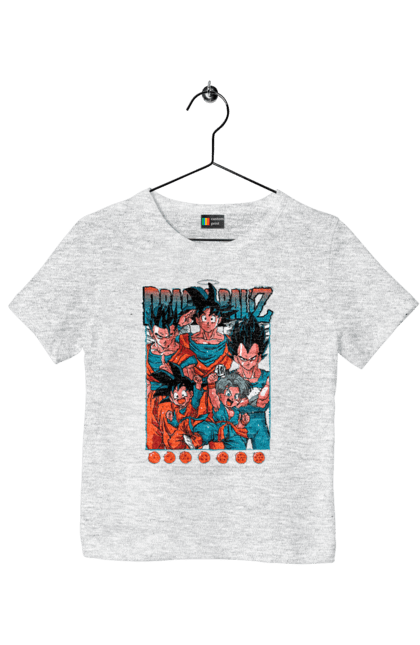 Children's t-shirt with prints Dragon Ball. Anime, dragon ball, goku, manga, tv series, vegeta. 2070702