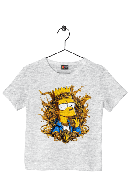 Children's t-shirt with prints Bart Simpson Versace. Bart, cartoon, serial, simpson, versace. 2070702