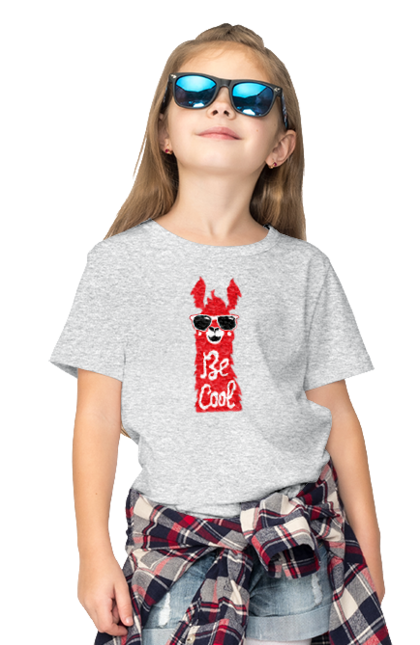 Children's t-shirt with prints Cool llama. Animals, cool, glasses, lama. 2070702