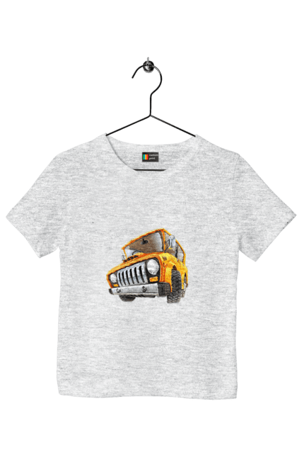 Футболка дитяча з принтом "Вантажівка". Авто, автомобіль, вантажівка, дитячий малюнок, зображення авто. 2070702