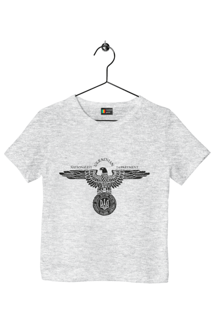 Футболка дитяча з принтом "Орел і Герб". Герб, герб україни, орел, патріотичне, україна, українська символіка, українське. 2070702