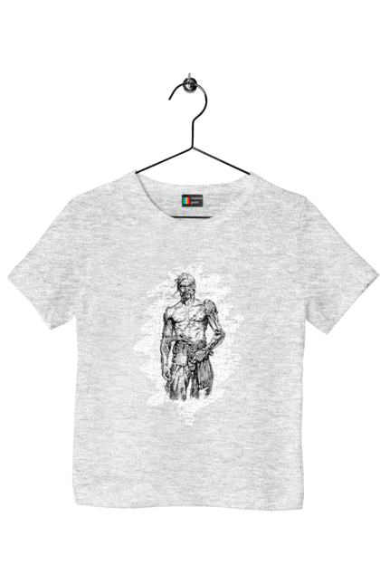 Футболка дитяча з принтом "Кіборги україни". Вуса, зброя, кіборг, козак, патріот, пістолет, українець, чуб. 2070702