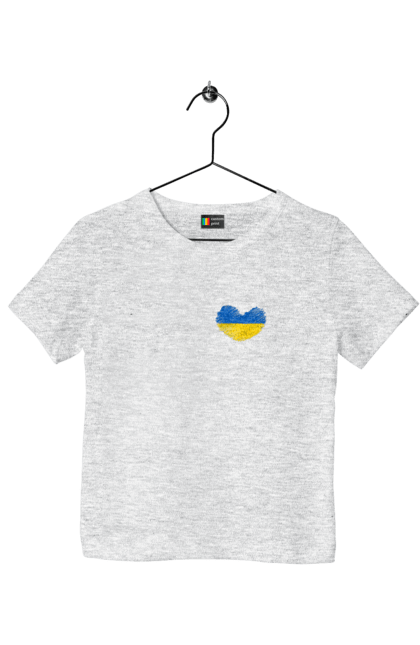 Футболка дитяча з принтом "Україна у серці". Арестович, война, герои, зелёный, иди нахуй, кем, мир, нет войне, орда, орки, привид киева, птн пнх, путін хуйло, русский военный корабль, слава украине, ссу, украина, чернобаевка. 2070702