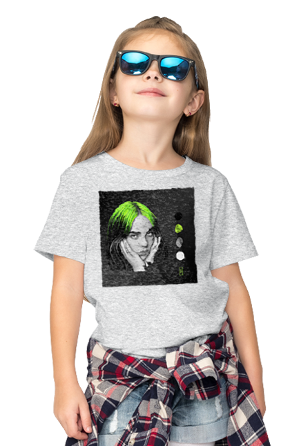 Футболка дитяча з принтом "Біллі Ейліш". Біллі, біллі ейліш, ейліш. 2070702
