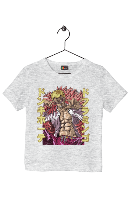 Children's t-shirt with prints One Piece Donquixote Doflamingo. Anime, donquixote doflamingo, heavenly yaksha, manga, one piece, straw hat pirates. 2070702