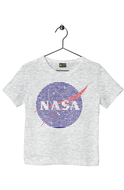 Children's t-shirt with prints NASA. Aeronautics, astronautics, aviation, nasa, research, rocket, science, space, technologies, usa. 2070702