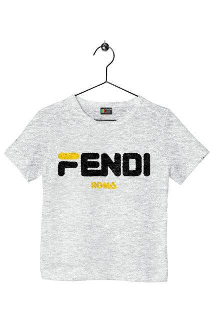 Футболка дитяча з принтом "Fendi". Fendi, lvmh, бренд, будинок моди, італія, люкс, мода, одяг, сумка, фенді. 2070702